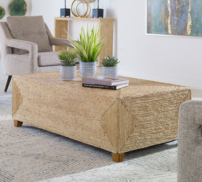 Noah Rectangular Woven Coffee Table (48")