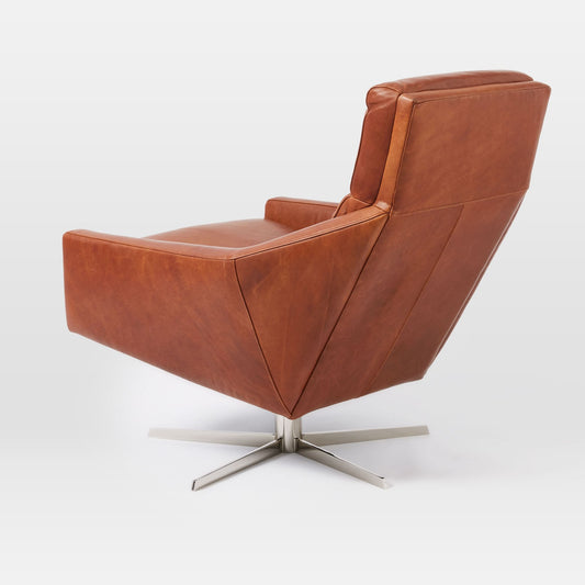 Austin Leather Swivel Armchair