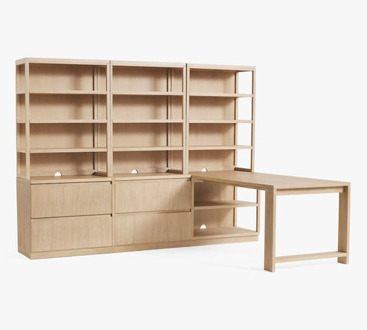 Pacific Peninsula Desk With 102" Bookcase Suite