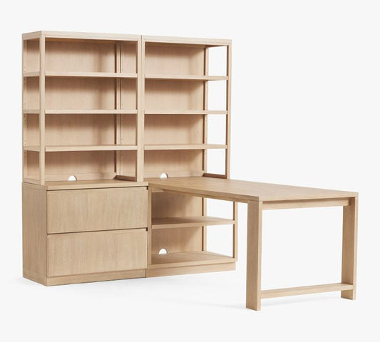 Pacific Peninsula Desk With 68" Bookcase Suite