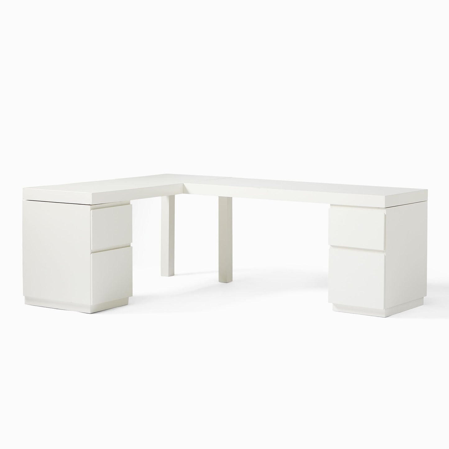 Parsons L-Shaped Desk & 2 File Cabinet Set