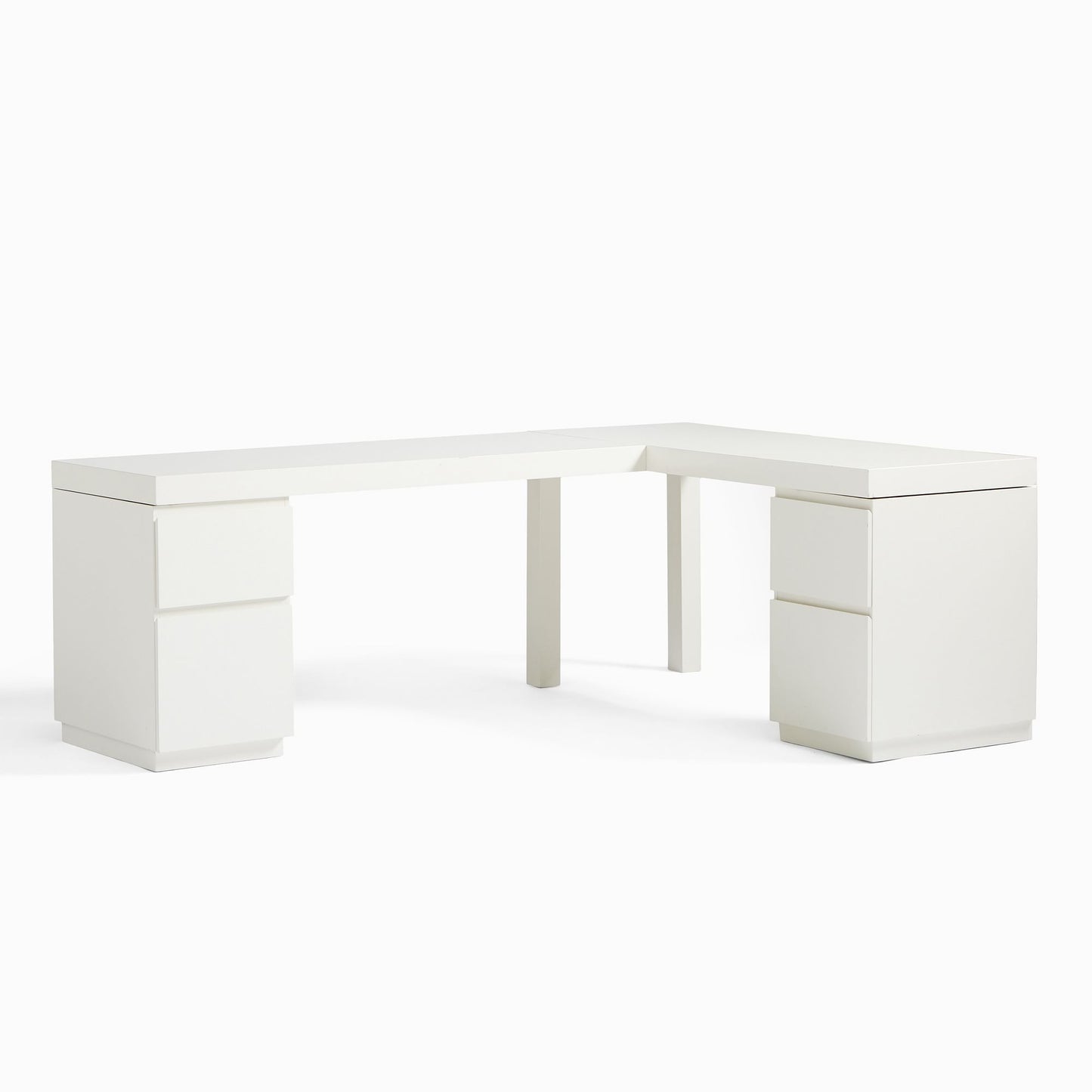 Parsons L-Shaped Desk & 2 File Cabinet Set