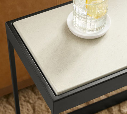 Presidio Rectangular Stone Side Table (22.5")