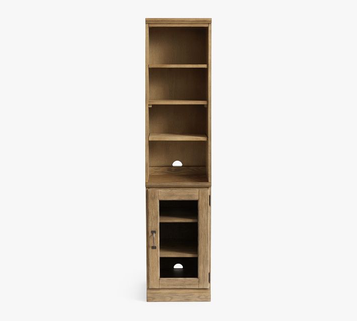 Printer's Narrow Bookcase With Cabinet Seadrift