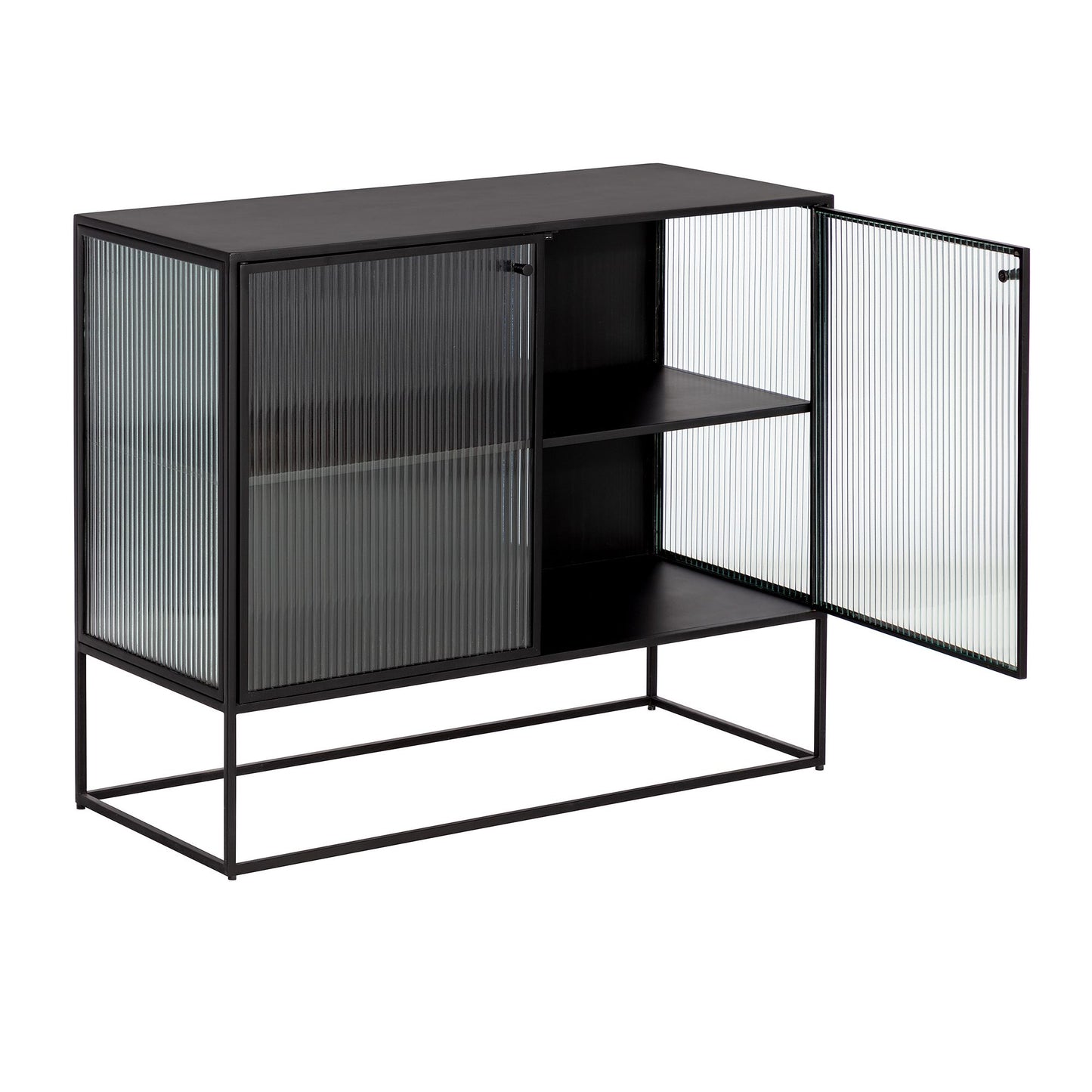 Ridged Glass & Metal Buffet (35.5"–71")