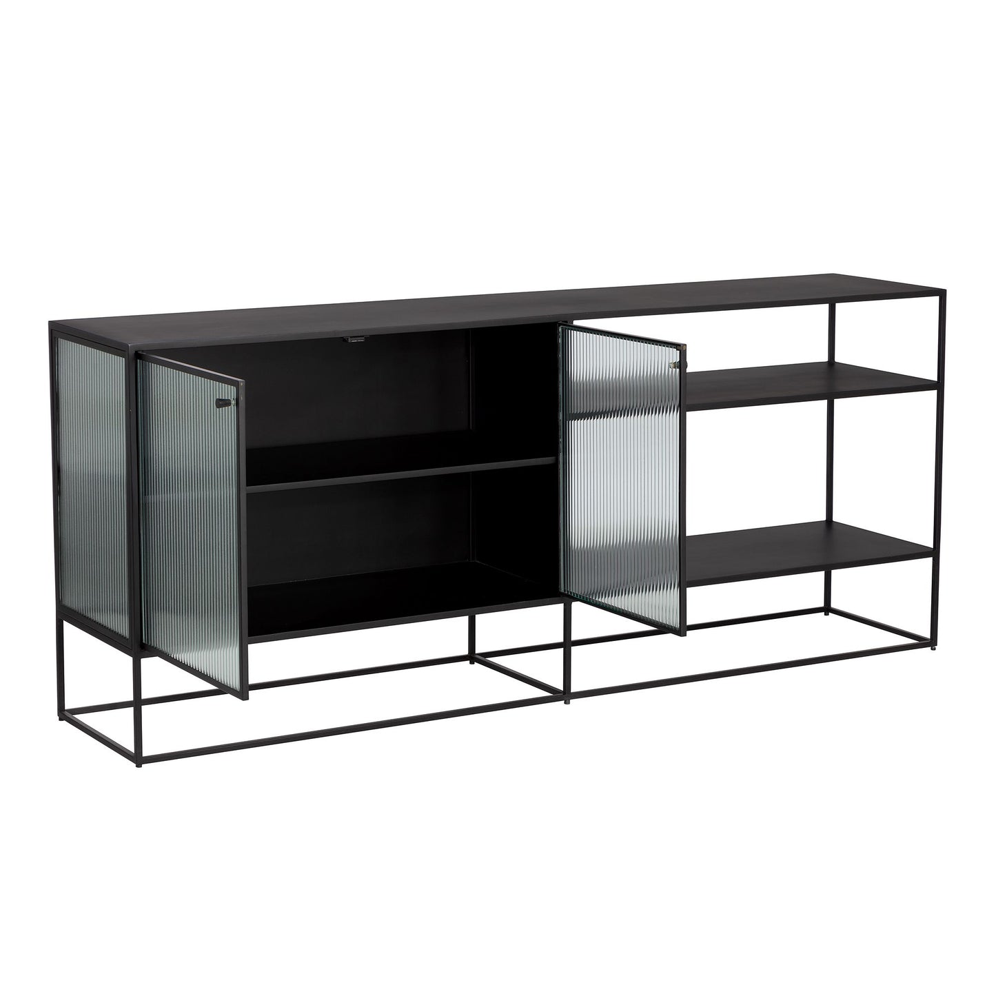 Ridged Glass & Metal Buffet (35.5"–71")