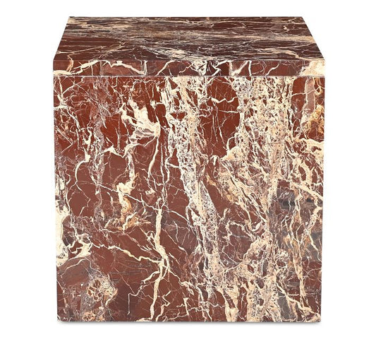 Rosso Marble Accent Table (20")