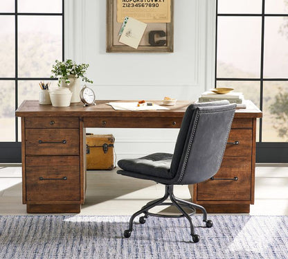 Rustic Reclaimed Wood Executive Desk (70")