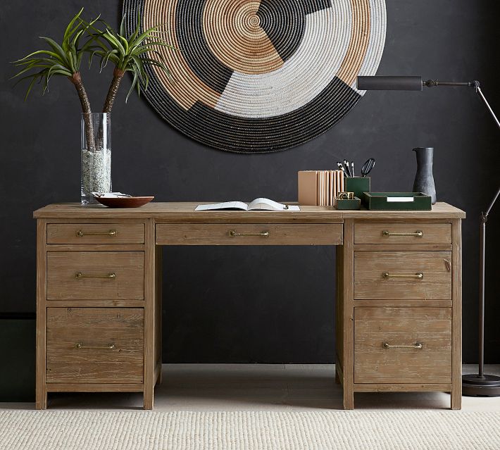 Rustic Reclaimed Wood Executive Desk (70")