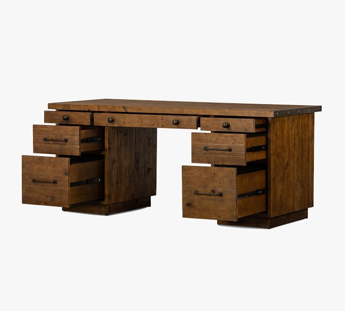 Rustic Reclaimed Wood Executive Desk (70")