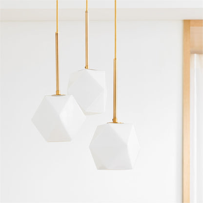 Sculptural 3-Light Faceted Chandelier