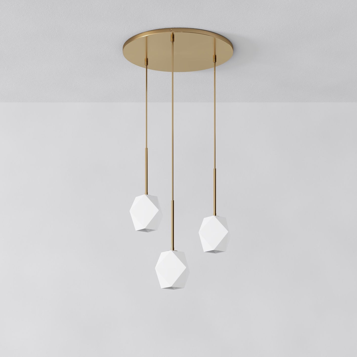 Sculptural 3-Light Faceted Chandelier