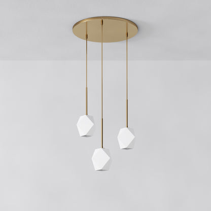 Sculptural 3-Light Faceted Chandelier