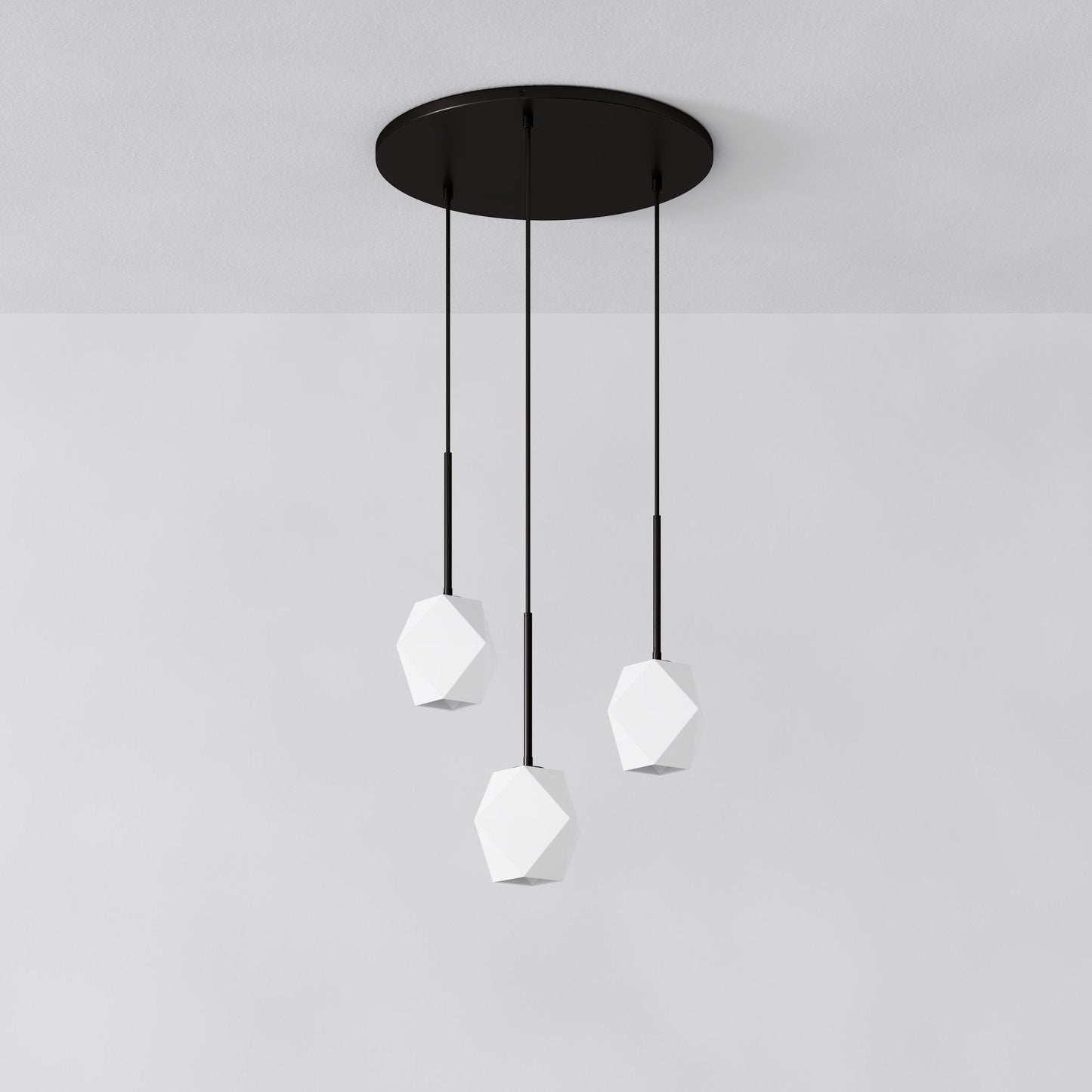 Sculptural 3-Light Faceted Chandelier