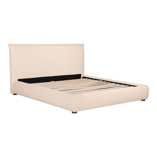 Simple Modern Upholstered Bed - Cream