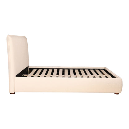 Simple Modern Upholstered Bed - Cream
