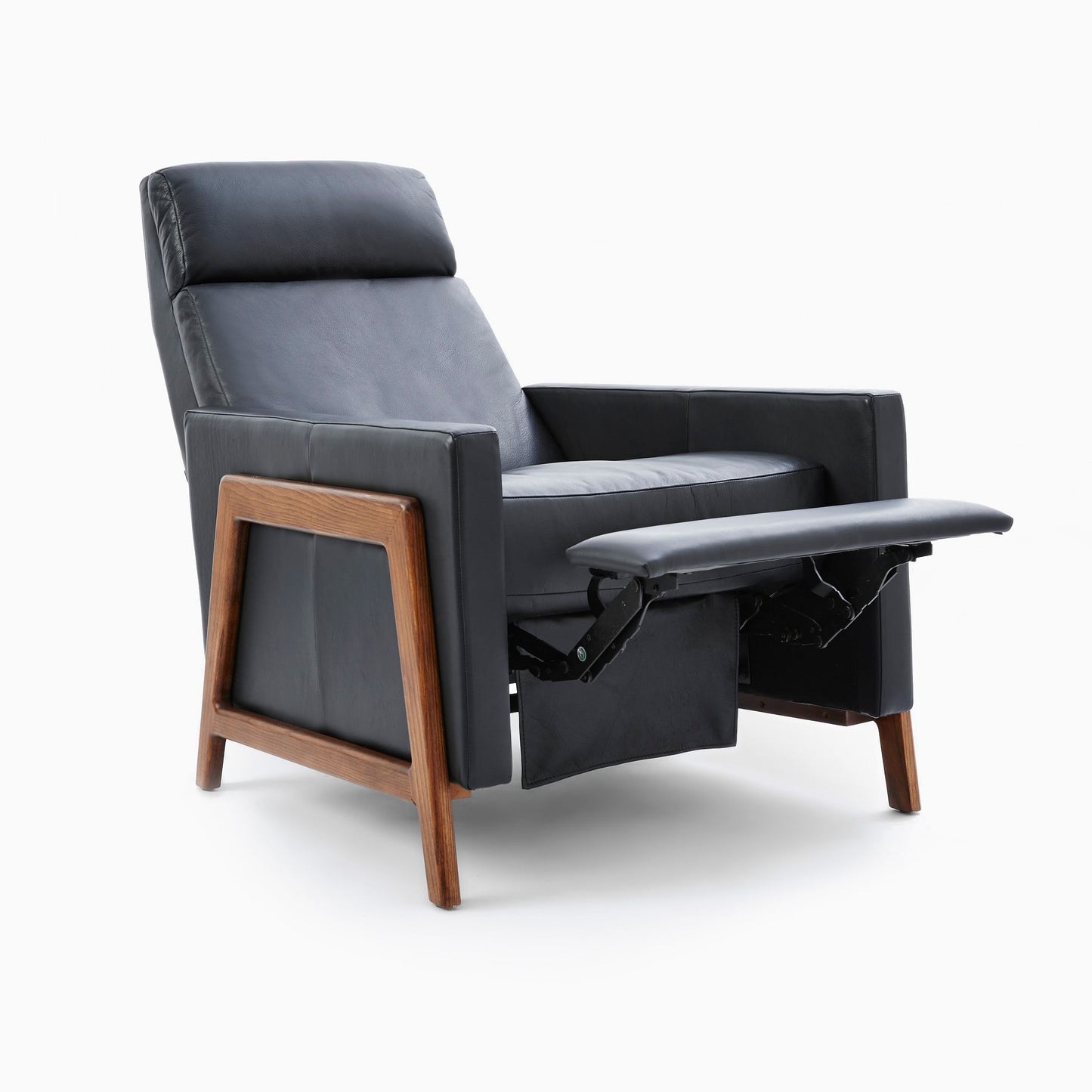 Spencer Wood-Framed Leather Recliner