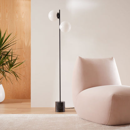 Sphere & Stem 2-Light Floor Lamp (62")