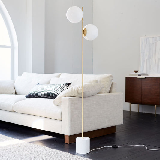 Sphere & Stem 2-Light Floor Lamp (62")