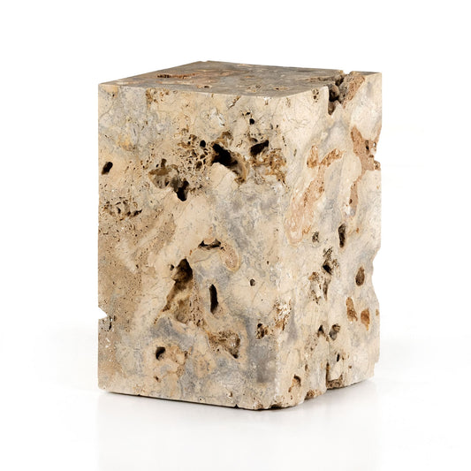 Square Petrified Wood Side Table