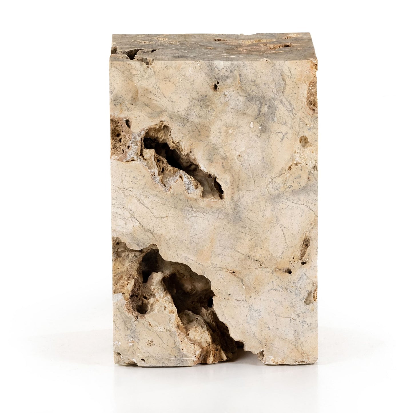 Square Petrified Wood Side Table