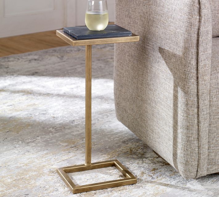 Steiner Marble Square Accent Table (10")