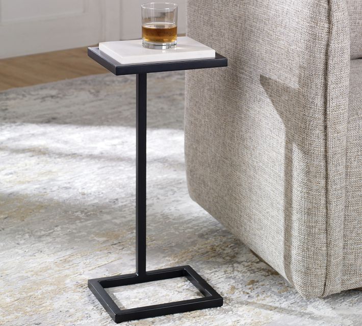 Steiner Marble Square Accent Table (10")