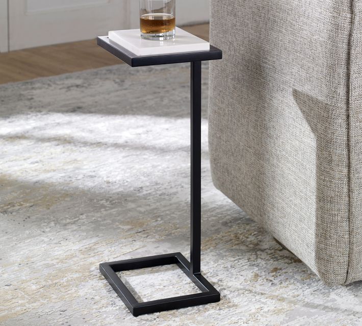 Steiner Marble Square Accent Table (10")