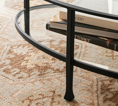 Tanner Oval Glass Coffee Table (47.5")