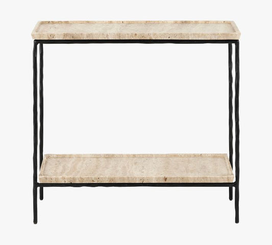 Tate Rectangular Marble Side Table (24")