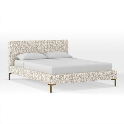 Upholstered Platform Bed - Metal Legs