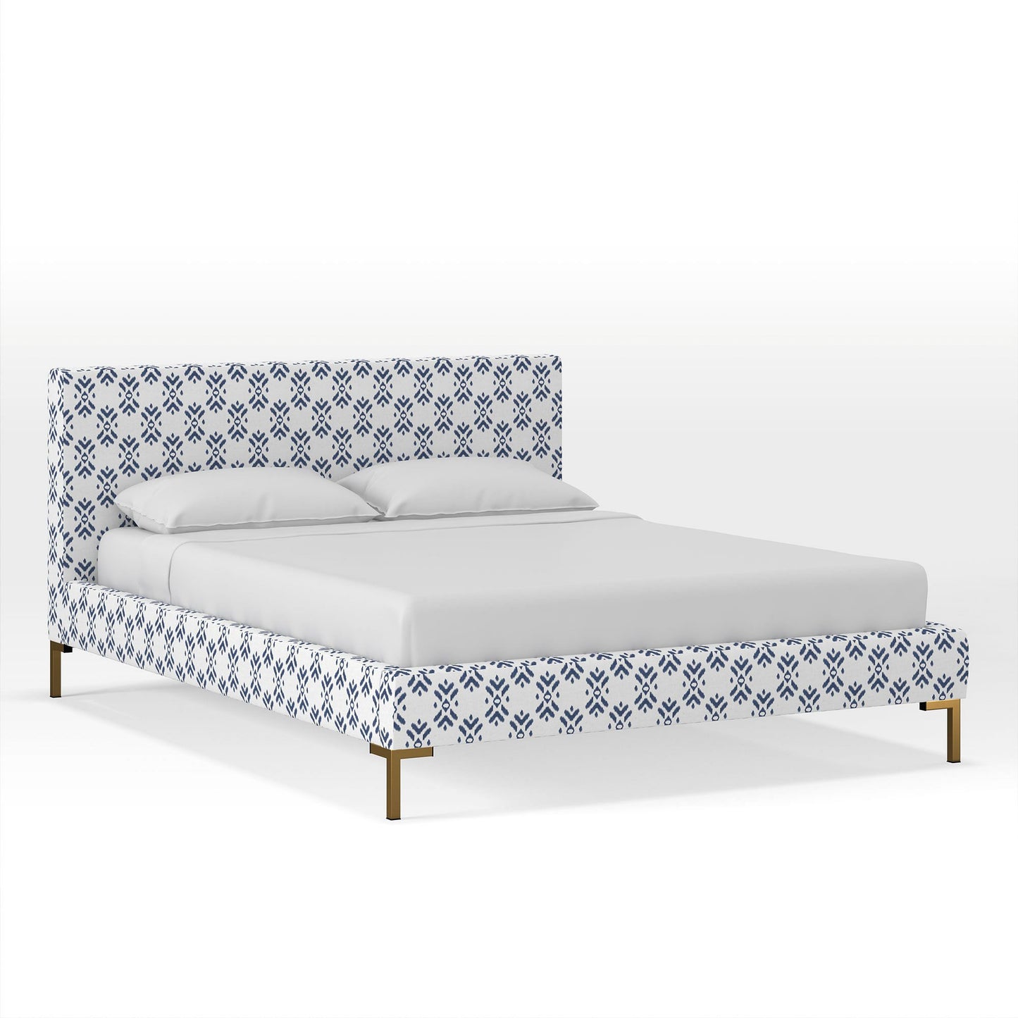 Upholstered Platform Bed - Metal Legs