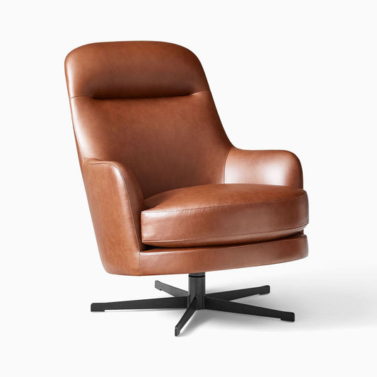 Viv Leather High-Back Swivel Chair