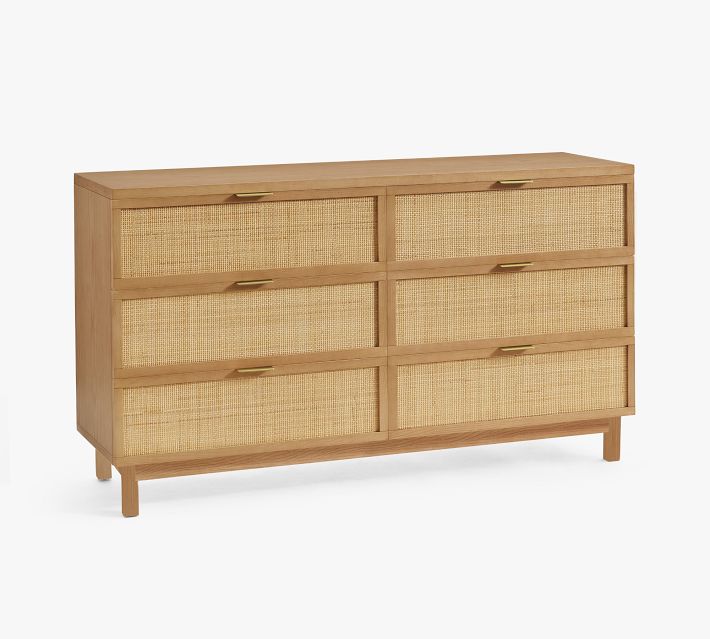 Westly Cane 6-Drawer Dresser (60")