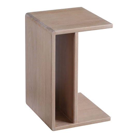 Wood C-Shaped Side Table (12.5")