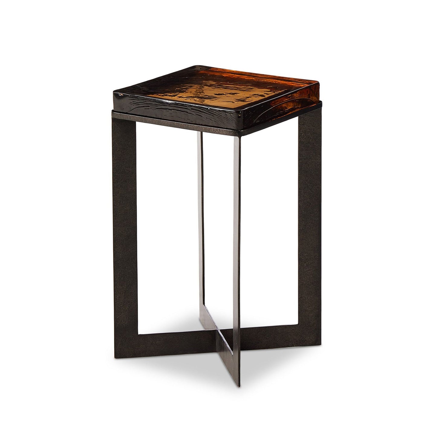 Zelaina Cast Glass Side Table (12.5")